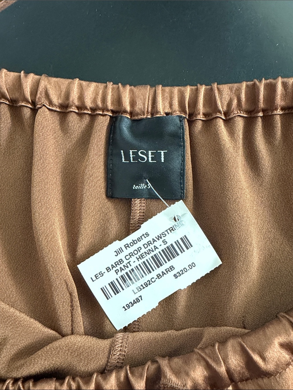 LESET Silky Drawstring Pants NWT - Henna - SZ S - Picture 4 of 5